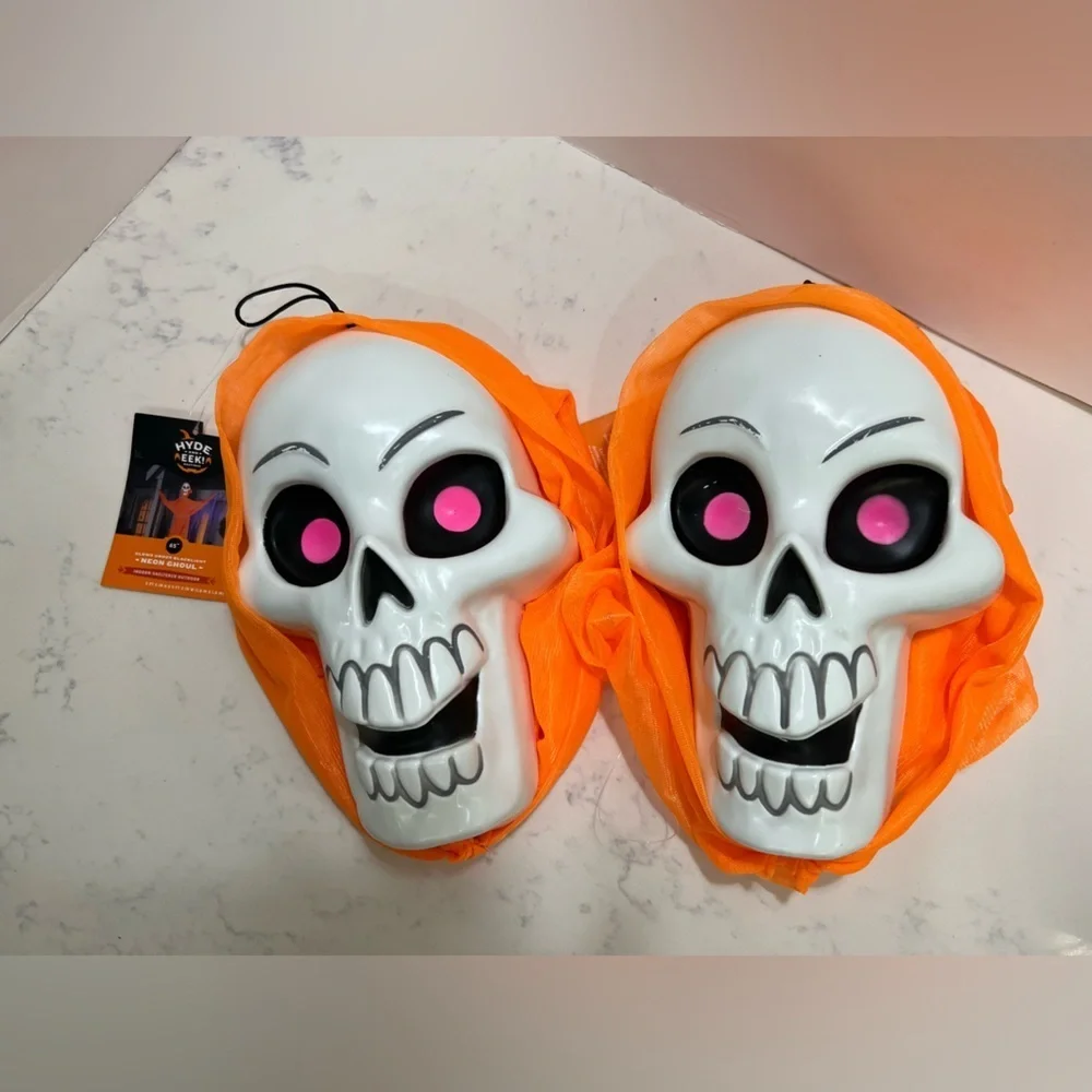 Spooky Orange Skeleton decoration. A pair of 2